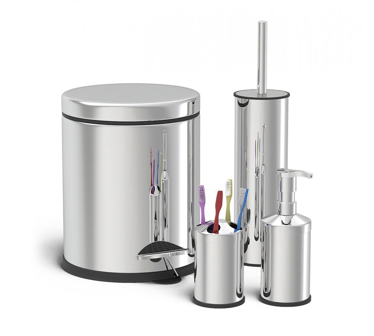 Chrome Bath Set 4 Pieces